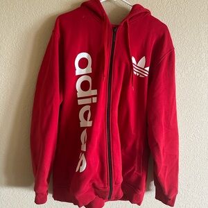 Adidas men’s red zip up size large